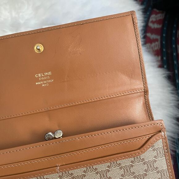 Celine Macadam Long Clip Canvas Vintage Continental Trifold Wallet - Picture 10 of 13